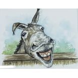 ANDY SAUNDERS - WATERCOLOUR - LAUGHING DONKEY