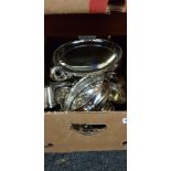 BOX LOT OF SILVER PLATE