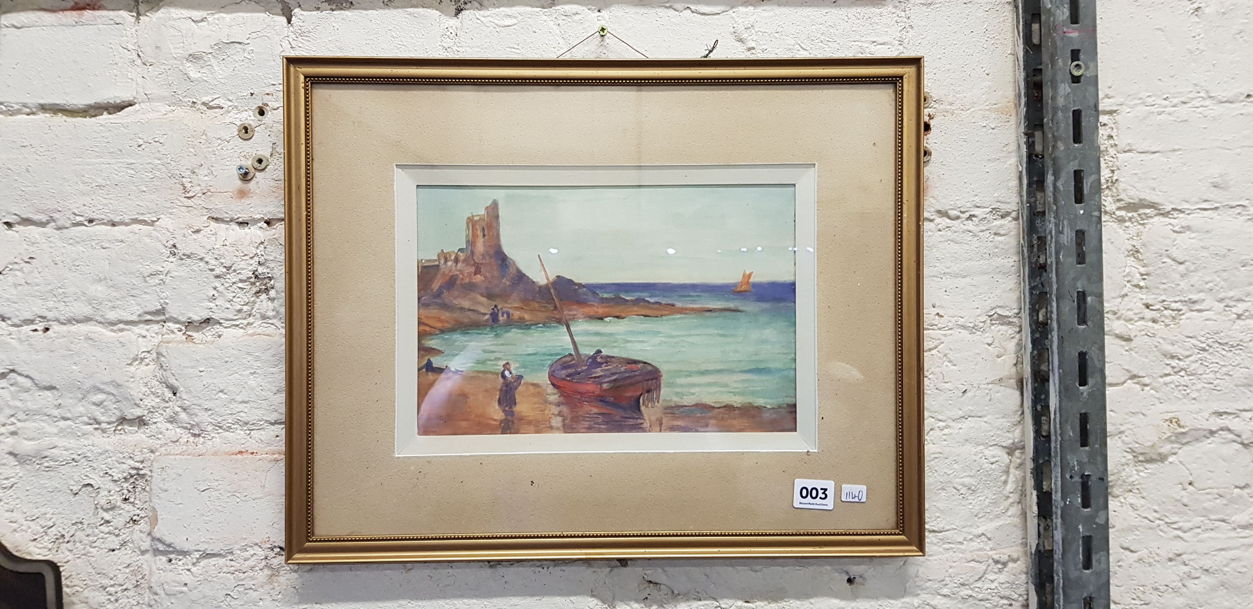 ANTIQUE IRISH WATERCOLOUR SEASCAPE