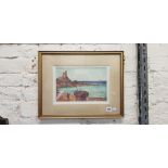 ANTIQUE IRISH WATERCOLOUR SEASCAPE