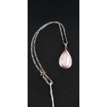 SILVER AND MOTHER OF PEARL DROP ON CHAIN