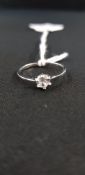 SILVER CZ SOLITAIRE RING