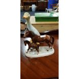 HORSE WITH FOAL AND DUCK ORNAMENT