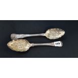 PAIR OF SILVER BERRY SPOONS LONDON 1828