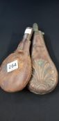 2 ANTIQUE SHOTGUN POWDER FLASKS