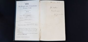 RARE ROYAL IRISH CONSTABULARY 1913 FINANCE CODE BOOK