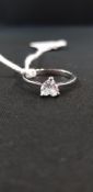 SILVER CZ HEART SOLITAIRE RING