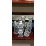 5 CUT GLASS VASES