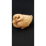 CARVED SWAN NETSUKE