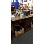 EDWARDIAN 4 DRAWER GRADUATED DESK