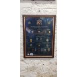 SET OF FRAMED REPLICA AND ORIGINAL COINS