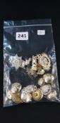 BAG LOT OF MILITARY BUTTONS