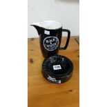 BLACK & WHYTE WHISKEY JUG & ASHTRAY