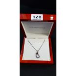 SILVER HOT DIAMONDS PENDANT AND CHAIN