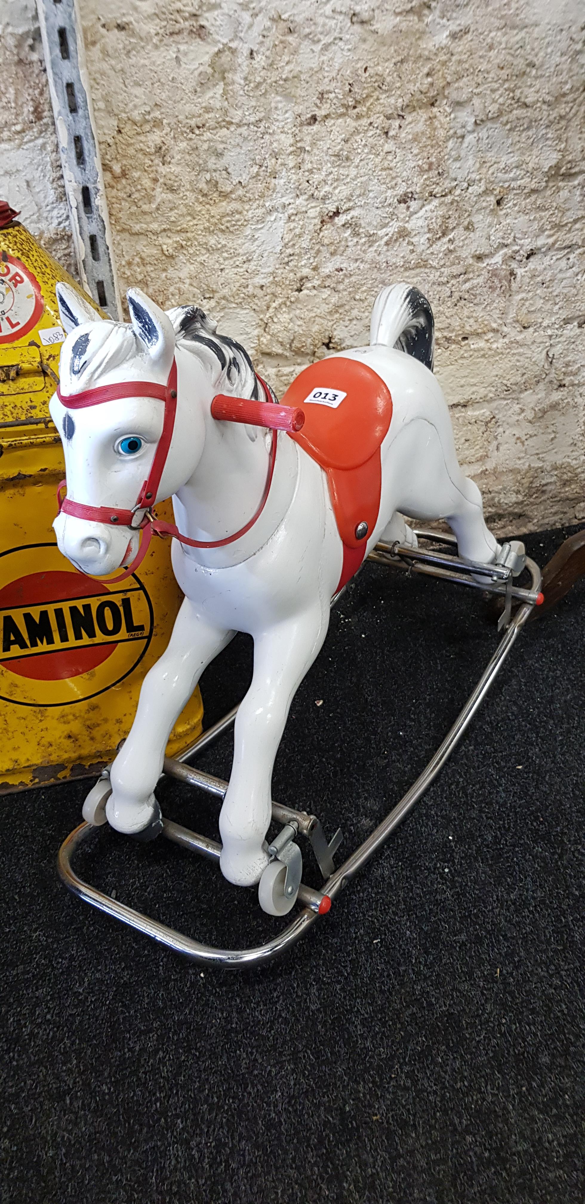 VINTAGE ROCKING HORSE ON WHEELS