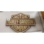 CARVED HARLEY DAVIDSON PLAQUE