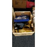 BOX LOT TO INCLUDE CUTLERY AND COFFEE SET