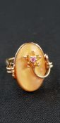 GOLD DRESS RING MOTHER OF PEARL