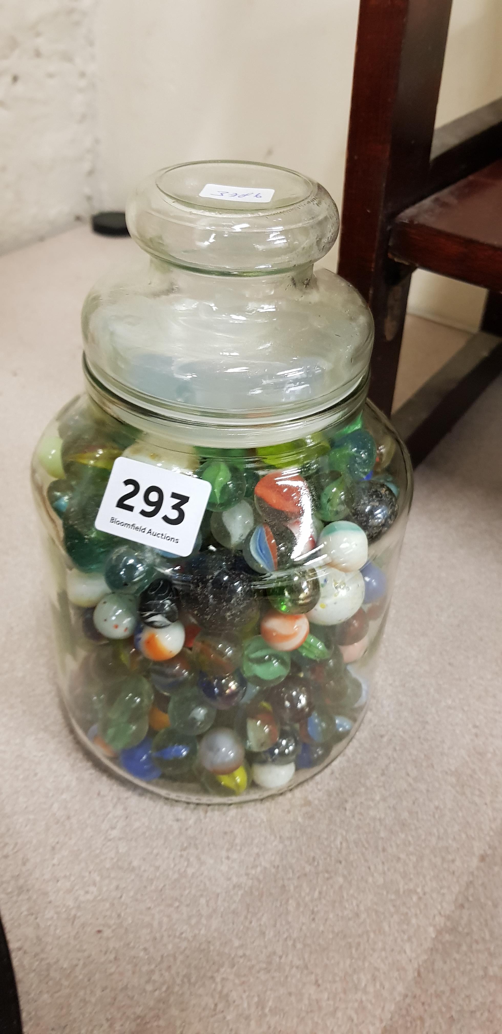 LARGE JAR OF MARBLES (SOME OLD ONES INCLUDED)