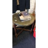 BRASS TOP FOLDING TABLE