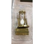 BRASS EGG TIMER AND FOLDING BRASS BOX LAMP