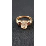 GOLD DRESS RING CLEAR STONE