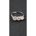 PLATINUM AND DIAMOND 3 STONE RING WITH CIRCA CARAT OF DIAMONDS