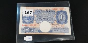 1940'S BANK OF ENGLAND £1 NOTE