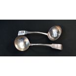 PAIR OF IRISH SILVER LADELS - DUBLIN 1811 CIRCA 97 GRAMS