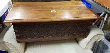 LARGE CARVED WOODEN BOX