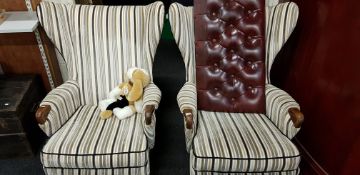 PAIR OF RETRO WINGBACK CHAIRS