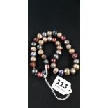 STRING OF GREY FRESHWATER CULTURED PEARLS WITH MAGNETIC CLASP