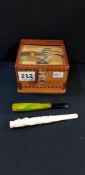 CIGARETTE BOX AND 2 CIGARETTE HOLDERS