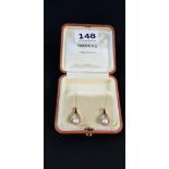 PAIR OF 18CT GOLD DIAMOND AND PEARL EARRINGS