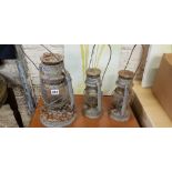 3 ANTIQUE OIL LAMPS