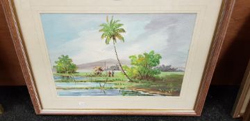 PAIR OF SIGNED WATERCOLOURS