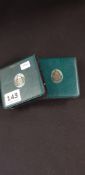 2 SILVER PROOF £1 COINS - 1988 JERSEY