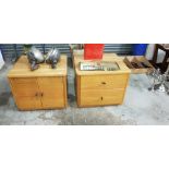 PAIR OF PINE BEDSIDE LOCKERS