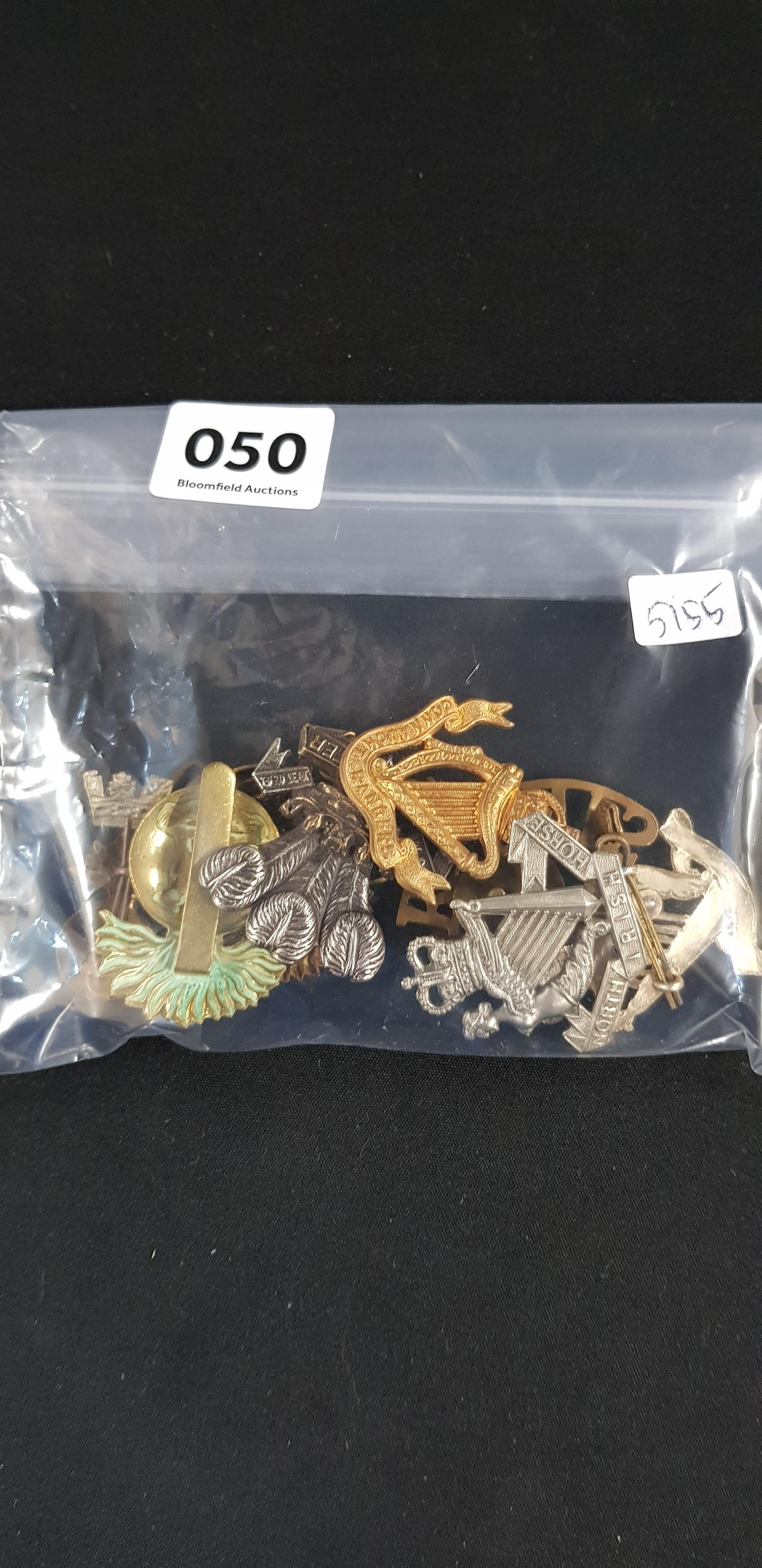 BAG OF IRISH ARMY REGIMENTAL BADGES