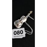 SILVER CELLO BROOCH