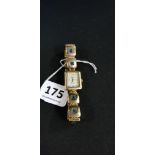 SILVER GILT MOTHER OF PEARL FACE LADIES WATCH