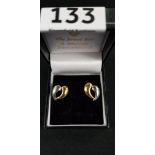 PAIR OF 2 TONE 9 CARAT GOLD EARRINGS