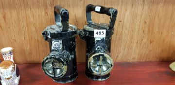 PAIR OF ANTIQUE SHIPS LAMPS