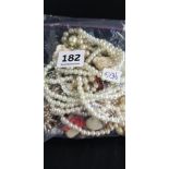 BAG OF PEARL STYLE NECKLACES