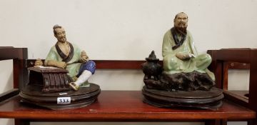 2 LARGE ORIENTAL FIGURES