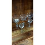 5 VARIOUS WINE GLASSES