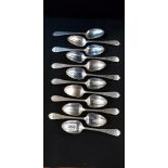 SET OF 12 SILVER SOUP SPOONS - LONDON 0902/03 BY SHARMAN D NEILL - 602 GRAMS