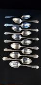 SET OF 12 SILVER SOUP SPOONS - LONDON 0902/03 BY SHARMAN D NEILL - 602 GRAMS