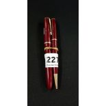 PARKER 14K GOLD NIBBED FOUNTAIN PEN AND PARKER PENCIL