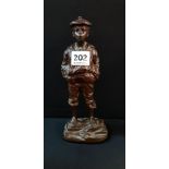 BRONZE WHISTLING BOY FIGURE